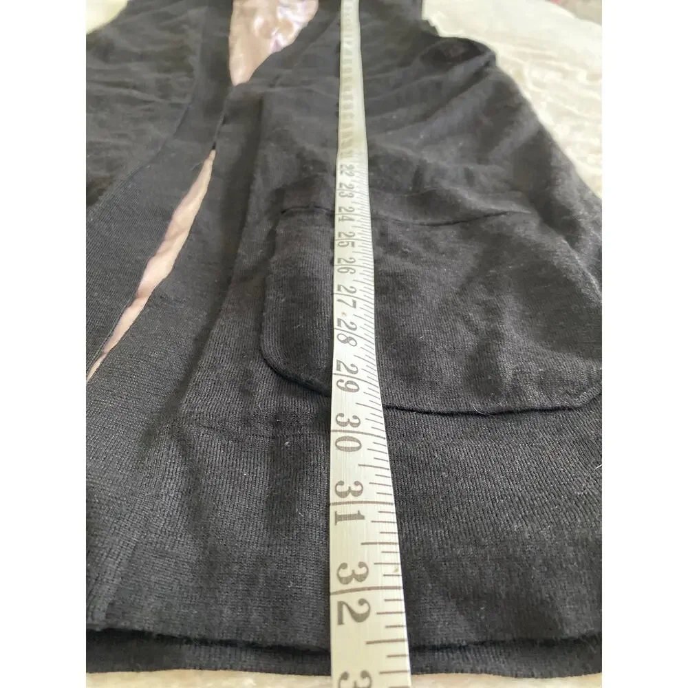 IISLI New‎ York Womens Black 100% Wool Silk Lined Longline Knit Vest Small